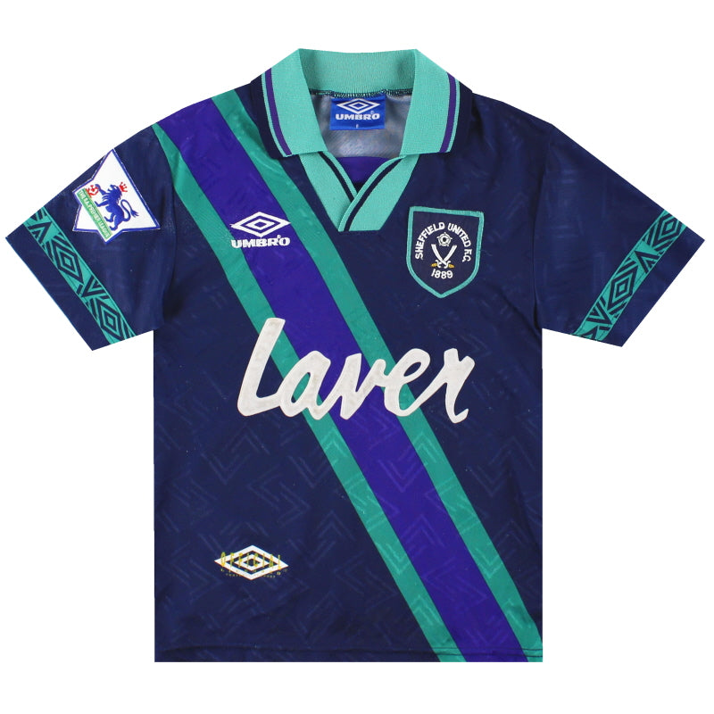 1993-95 Sheffield United Umbro Away Shirt #6 M.Boys Football Shirt