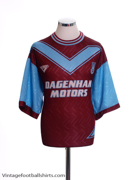 1993-95 West Ham Home Shirt S Football Shirt