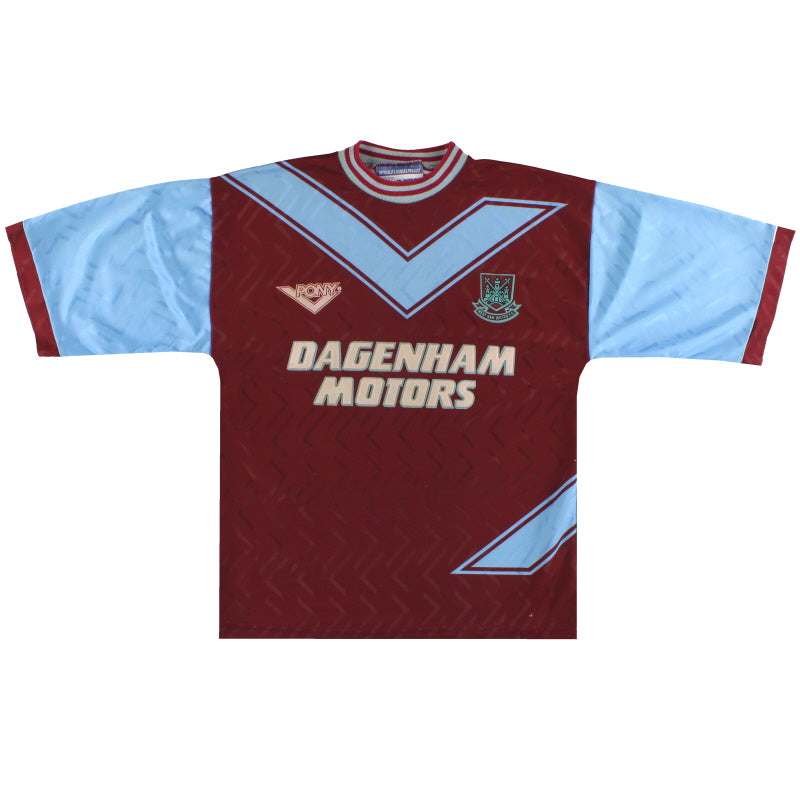 1993-95 West Ham Pony Home Shirt S Football Shirt