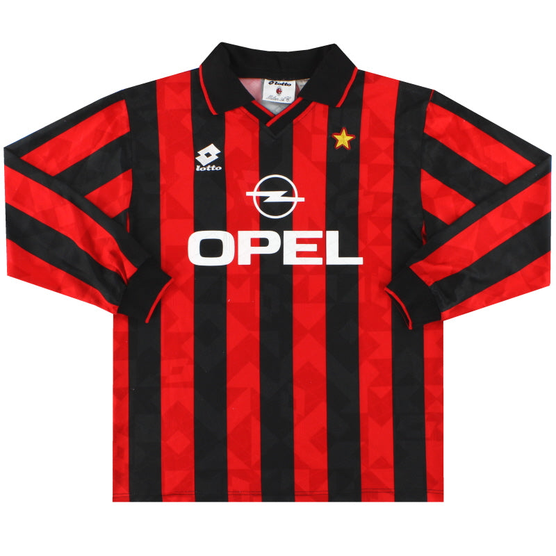 1994-95 AC Milan Lotto Home Shirt L/S M Football Shirt