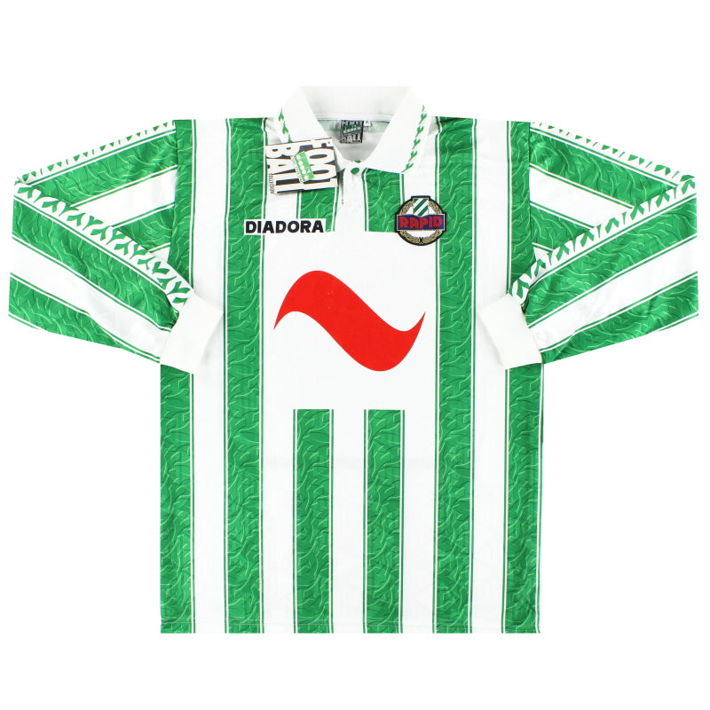 1994-95 Rapid Vienna Diadora Home Shirt L/S *w/tags* XL Football Shirt