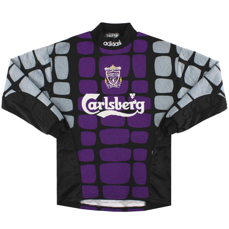 1994-96 Liverpool adidas Goalkeeper Shirt L.Boys Football Shirt