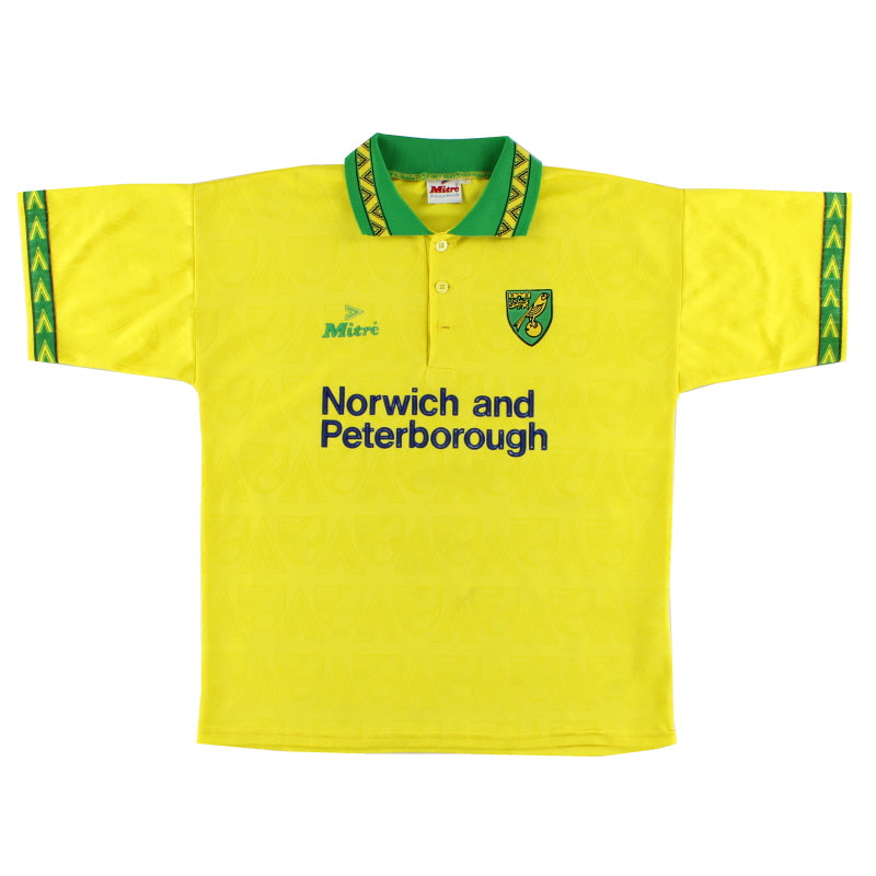 1994-96 Norwich City Mitre Home Shirt M Football Shirt