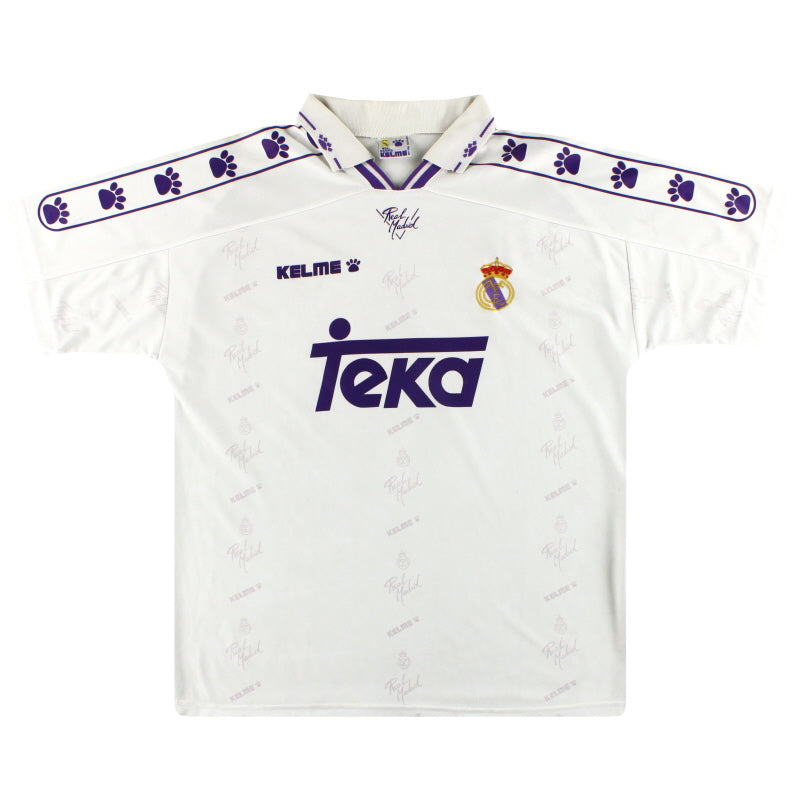 1994-96 Real Madrid Kelme Home Shirt L Football Shirt