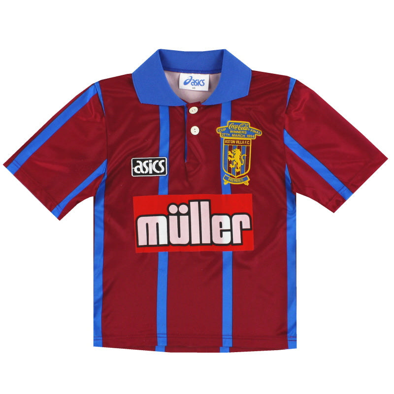 1994 Aston Villa Asics 'Coca Cola Cup Winners' Home Shirt L.Boys Football Shirt