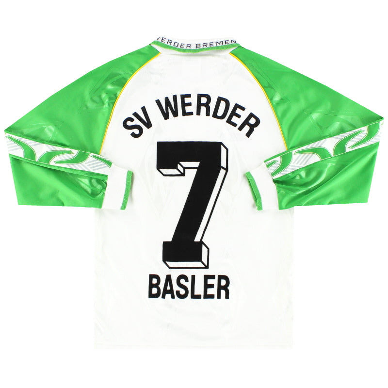 1995-96 Werder Bremen Puma Home Shirt Basler #14 L/S XXS Football Shirt