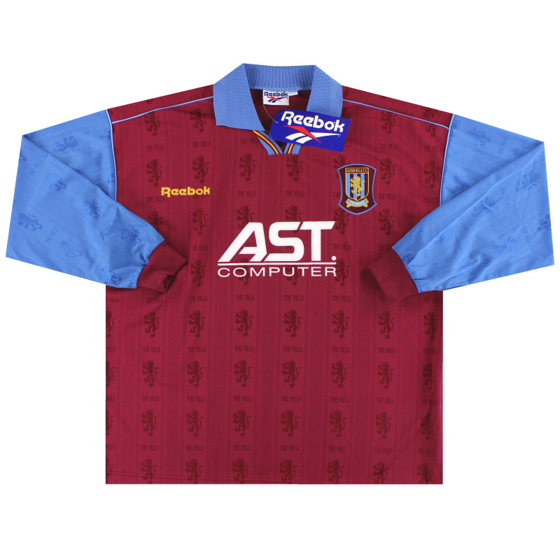 1995-97 Aston Villa Reebok Player Issue Home Shirt L/S *w/tags* XXL Football Shirt