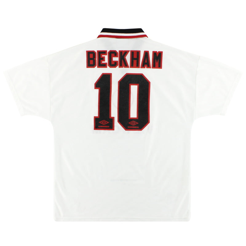 1996-97 Manchester United Umbro Away Shirt Beckham #10 L Football Shirt