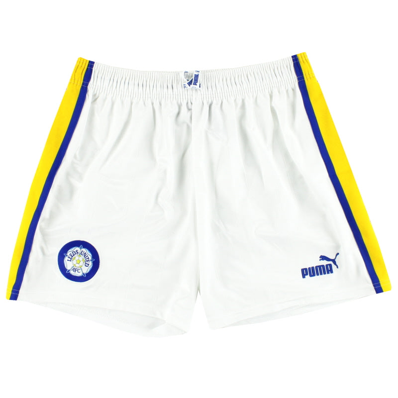 1996-98 Leeds Puma Home Shorts *Mint* L Football Shorts