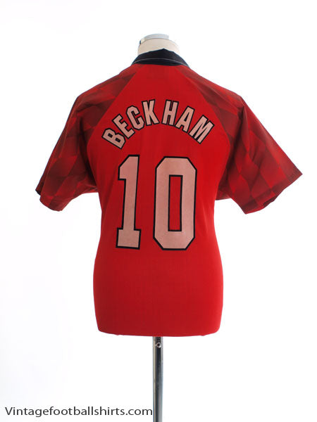 1996-98 Manchester United Home Shirt Beckham #10 M Football Shirt