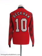 1996-98 Manchester United Home Shirt Beckham #10 L/S L Football Shirt