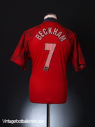 1996-98 Manchester United Home Shirt Beckham #7 L Football Shirt