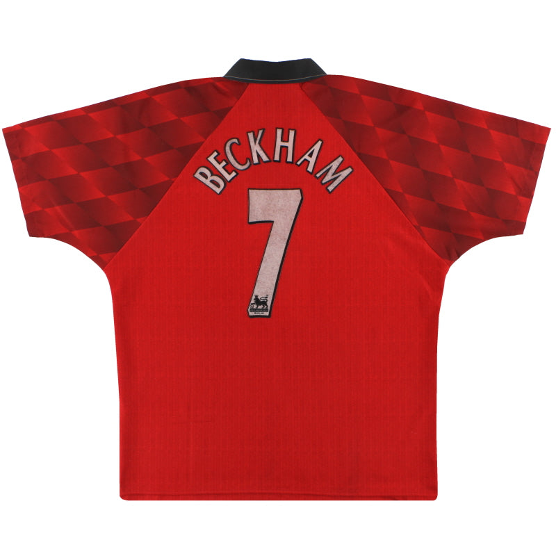 1996-98 Manchester United Umbro Home Shirt Beckham #7 L Football Shirt