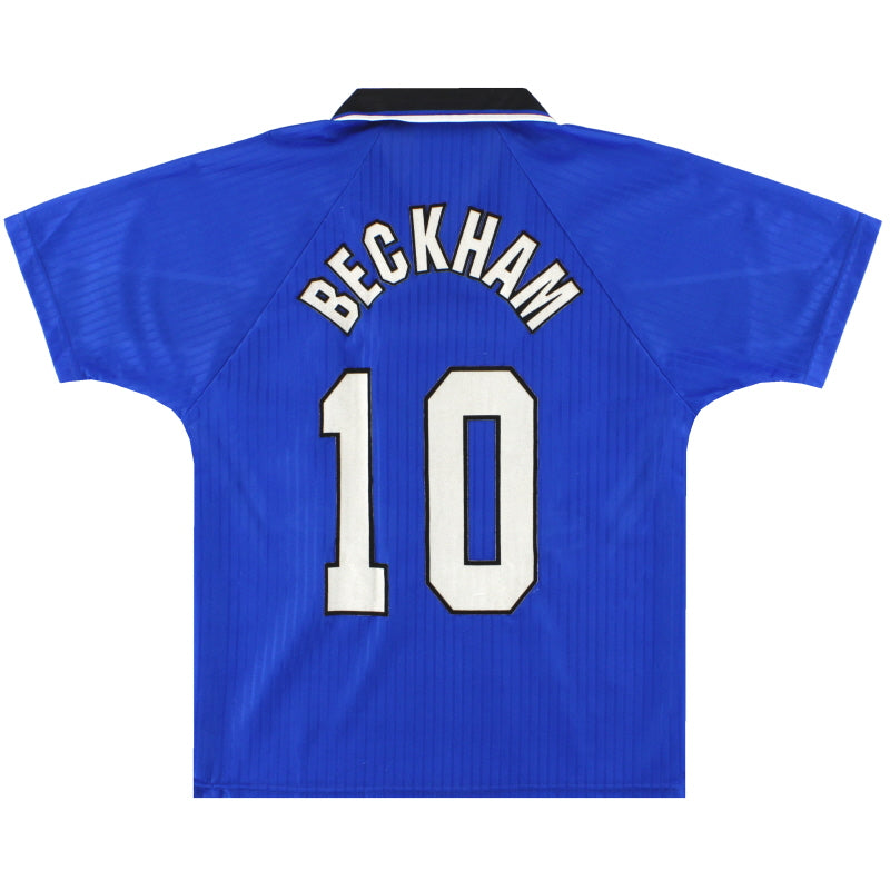 1996-98 Manchester United Umbro Third Shirt Beckham #10 L.Boys Football Shirt