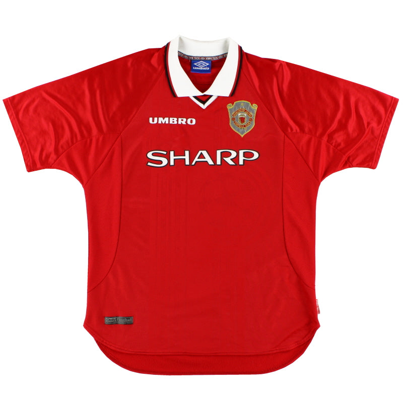 1997-00 Manchester United Umbro Champions League Home Shirt XL Football Shirt