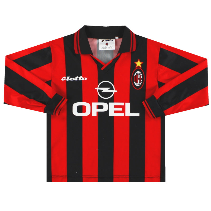 1997-98 AC Milan Lotto Home Shirt L/S Y Football Shirt