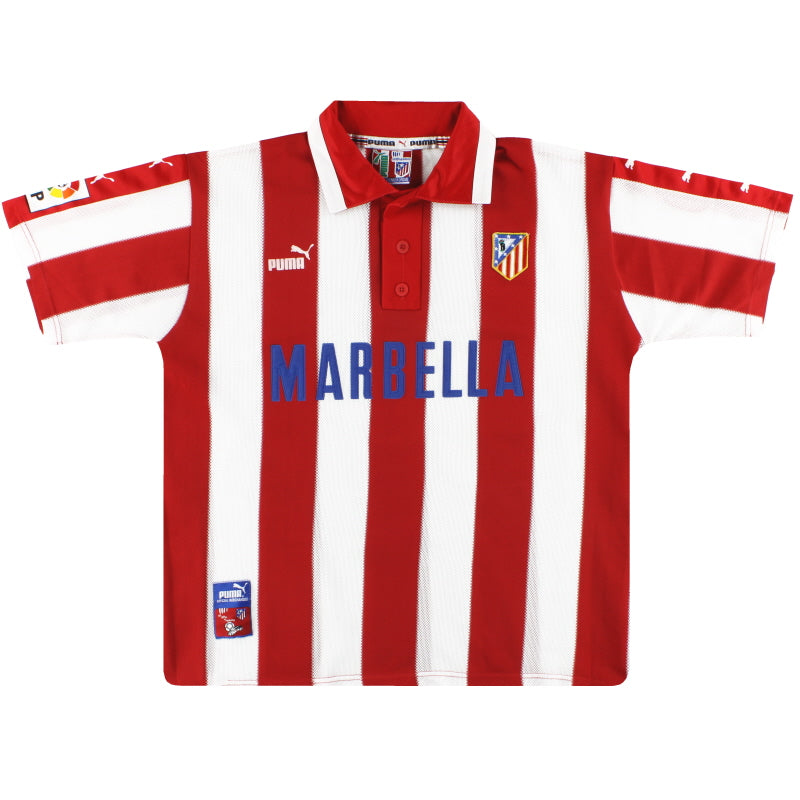 1997-98 Atletico Madrid Puma Home Shirt L Football Shirt