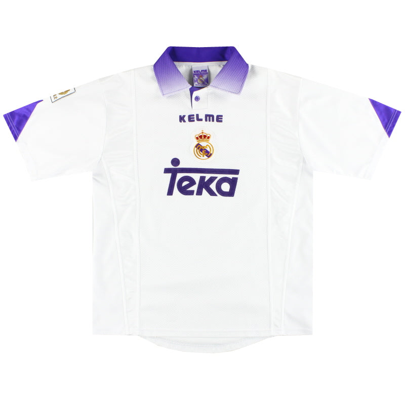 1997-98 Real Madrid Kelme Home Shirt L Football Shirt