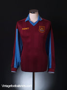 1997-98 West Ham Home Shirt L/S XL Football Shirt