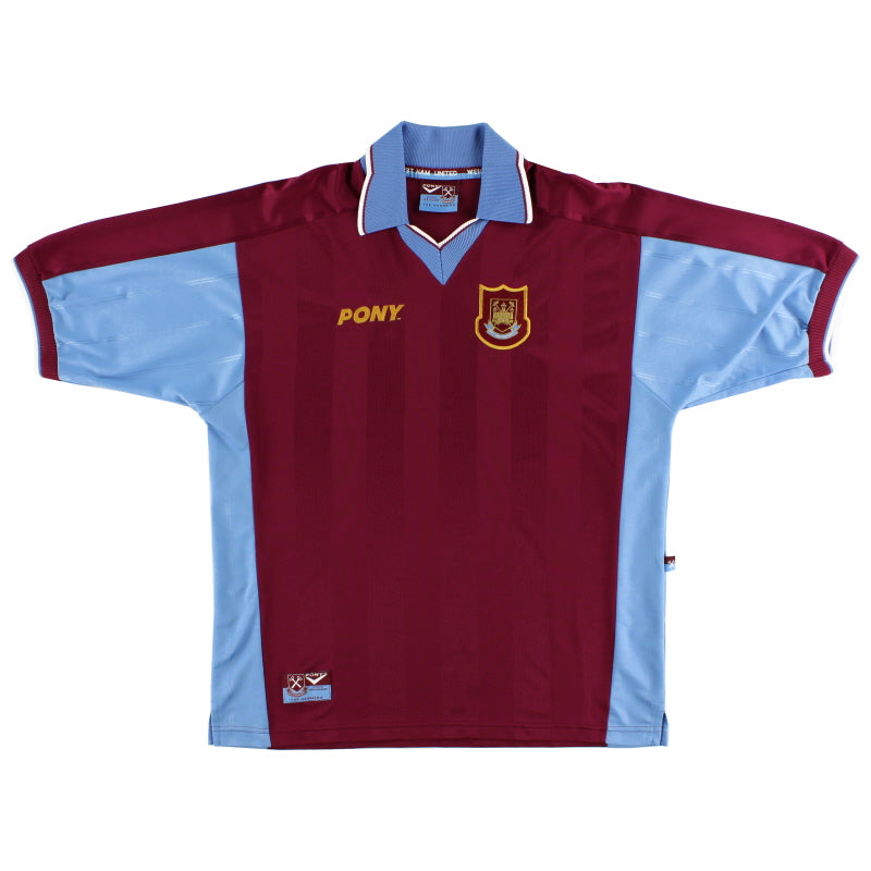 1997-98 West Ham Pony Home Shirt L Football Shirt