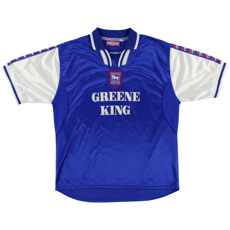 1997-99 Ipswich Punch Home Shirt XL Football Shirt