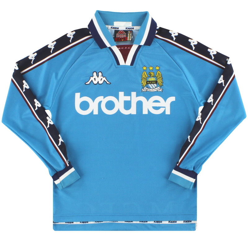 1997-99 Manchester City Kappa Home Shirt L/S Y Football Shirt