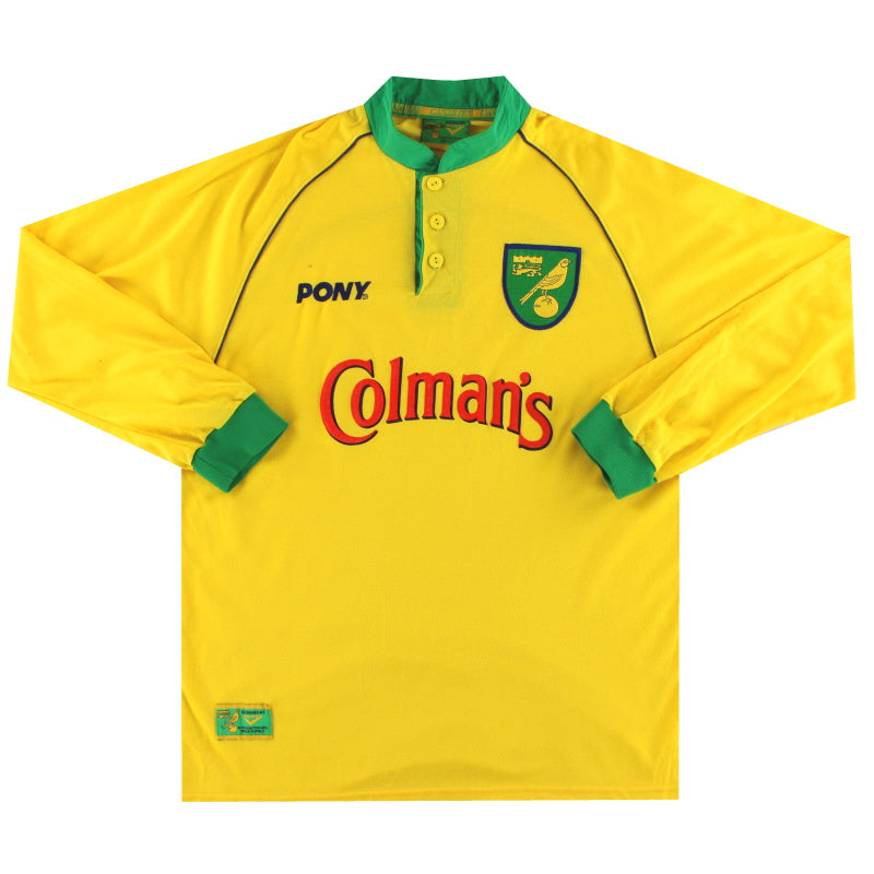 1997-99 Norwich City Home Shirt L/S *Mint* L Football Shirt