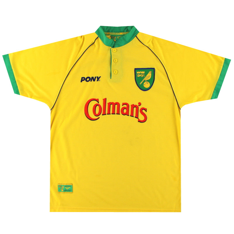 1997-99 Norwich City Pony Home Shirt *Mint* L Football Shirt