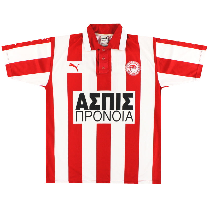 1997-99 Olympiakos Puma Home Shirt De Souza #8 L Football Shirt