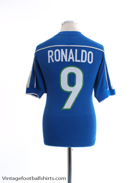 1998-00 Brazil Away Shirt Ronaldo #9 M Football Shirt