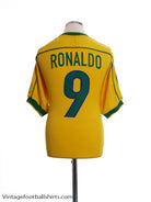 1998-00 Brazil Home Shirt Ronaldo #9 L Football Shirt