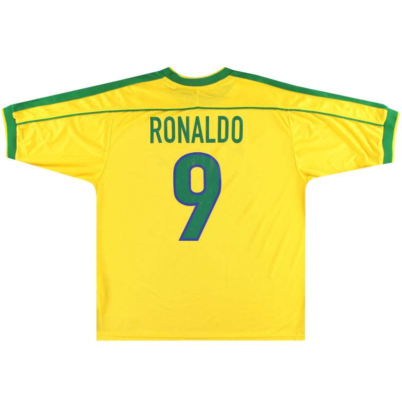 1998-00 Brazil Home Shirt Ronaldo #9 XL Football Shirt