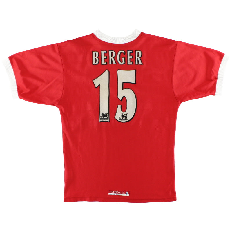 1998-00 Liverpool Reebok Home Shirt Berger #15 S Football Shirt