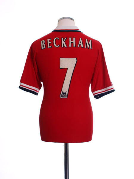 1998-00 Manchester United Home Shirt Beckham #7 M Football Shirt