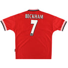 1998-00 Manchester United Umbro Home Shirt Beckham #7 Y Football Shirt