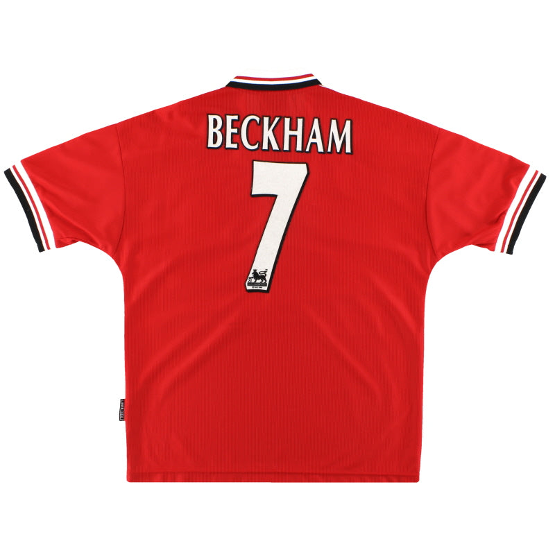 1998-00 Manchester United Umbro Home Shirt Beckham #7 M Football Shirt