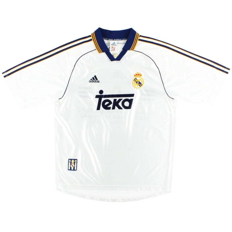 1998-00 Real Madrid adidas Home Shirt M Football Shirt