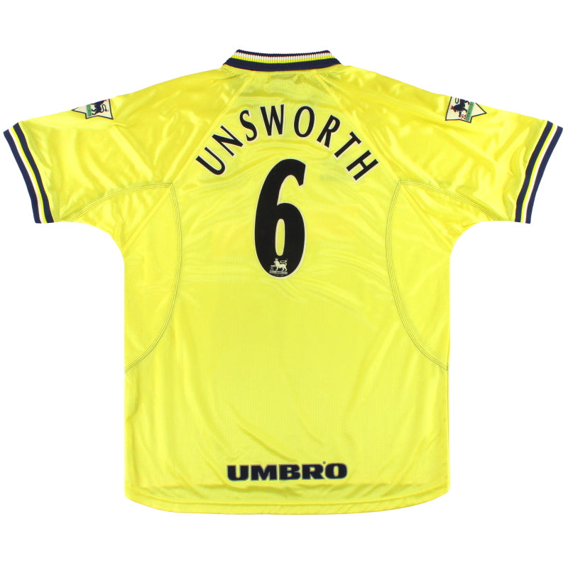 1998-99 Everton Umbro Third Shirt Unsworth #6 *Mint* XL Football Shirt