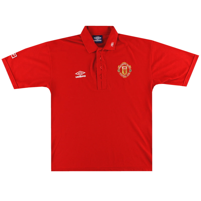 1998-99 Manchester United Umbro Polo Shirt L Polo Shirt