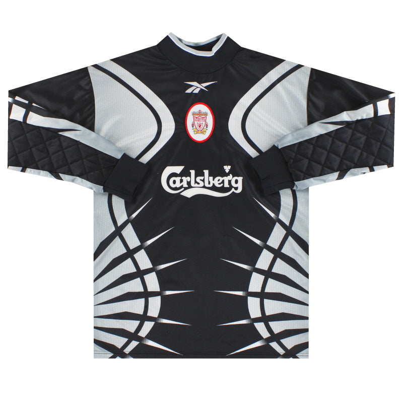 1999-00 Liverpool Reebok Goalkeeper Shirt James #1 Y Football Shirt