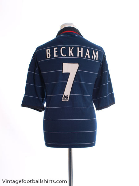 1999-00 Manchester United Away Shirt Beckham #7 L Football Shirt