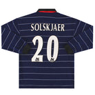 1999-00 Manchester United Away Shirt Solskjaer #20 L/S L.Boys Football Shirt