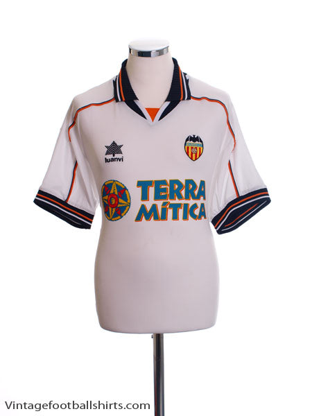 1999-00 Valencia Home Shirt L Football Shirt