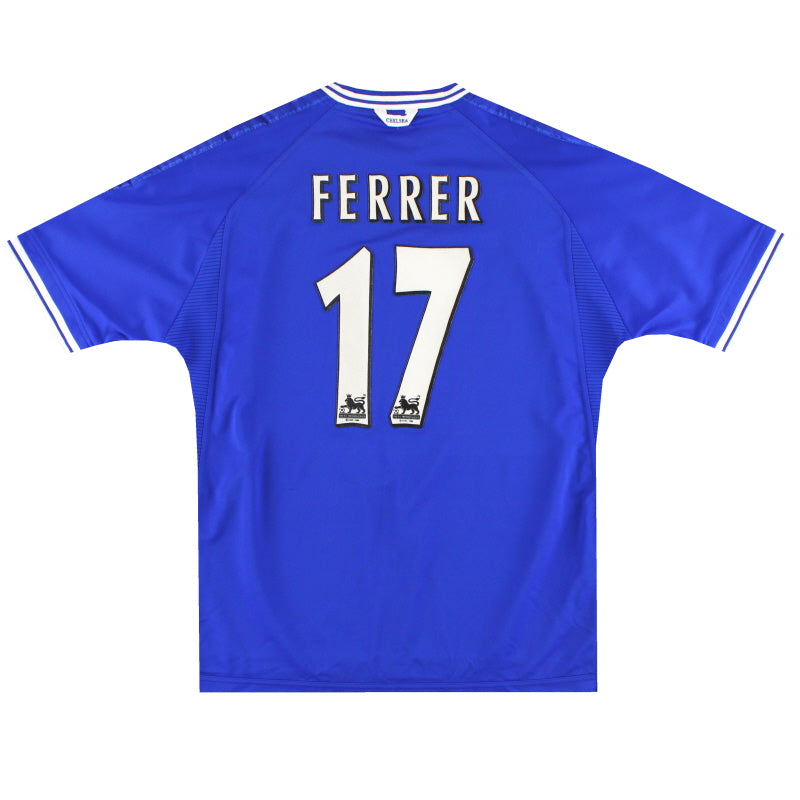 1999-01 Chelsea Umbro Home Shirt Ferrer #17 L Football Shirt