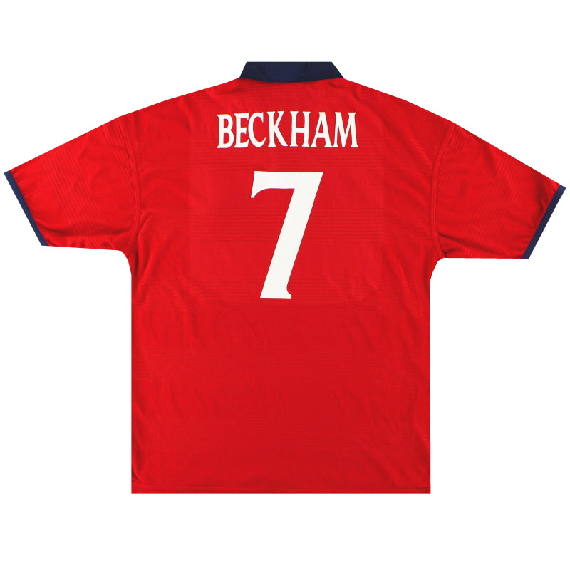 1999-01 England Umbro Away Shirt Beckham #7 L Football Shirt