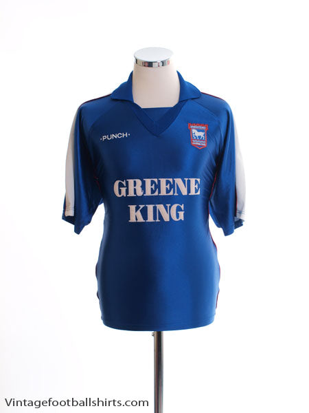 1999-01 Ipswich Home Shirt L Football Shirt