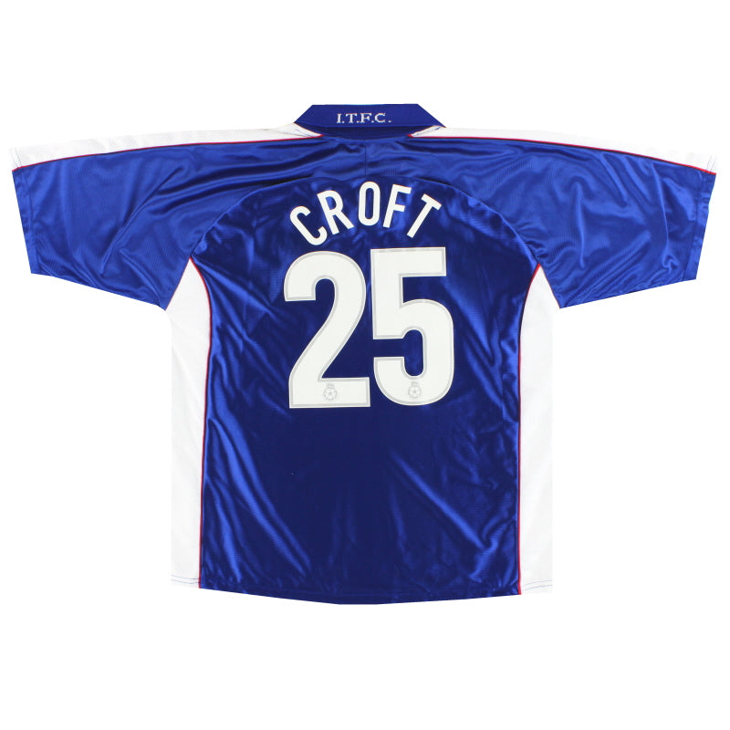 1999-01 Ipswich Punch Home Shirt Croft #25 L Football Shirt