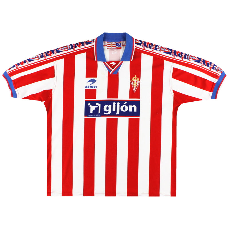 1999-01 Sporting Gijon Home Shirt XL Football Shirt