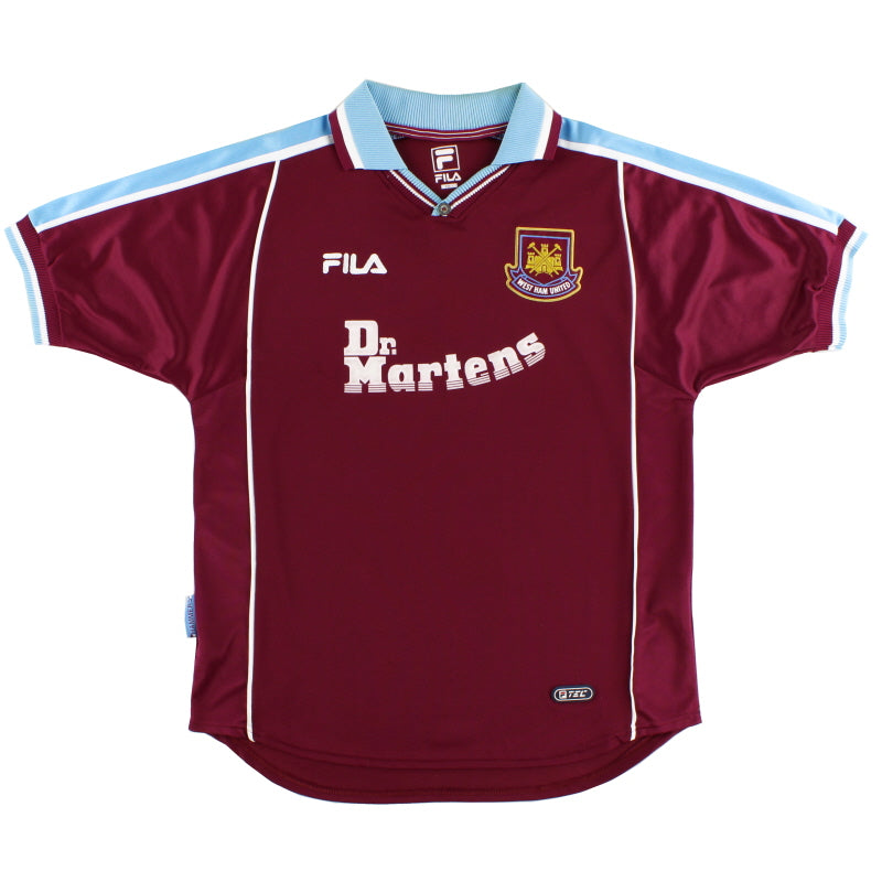 1999-01 West Ham Fila Home Shirt L Football Shirt