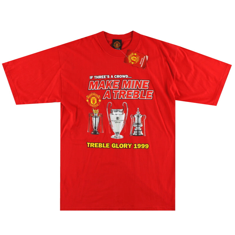 1999 Manchester United 'Make Mine A Treble' Graphic Tee *w/tags*L T-Shirt